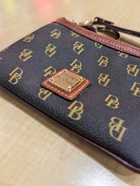 Dooney & Bourke Brown Logo Wristlet